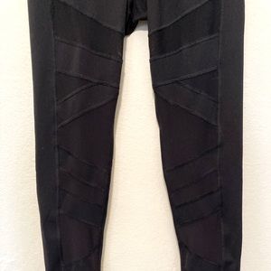 Moto Black Exercise Leggings
